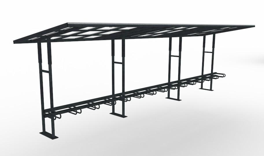 Bike shelter, single sided, surface mounted copy