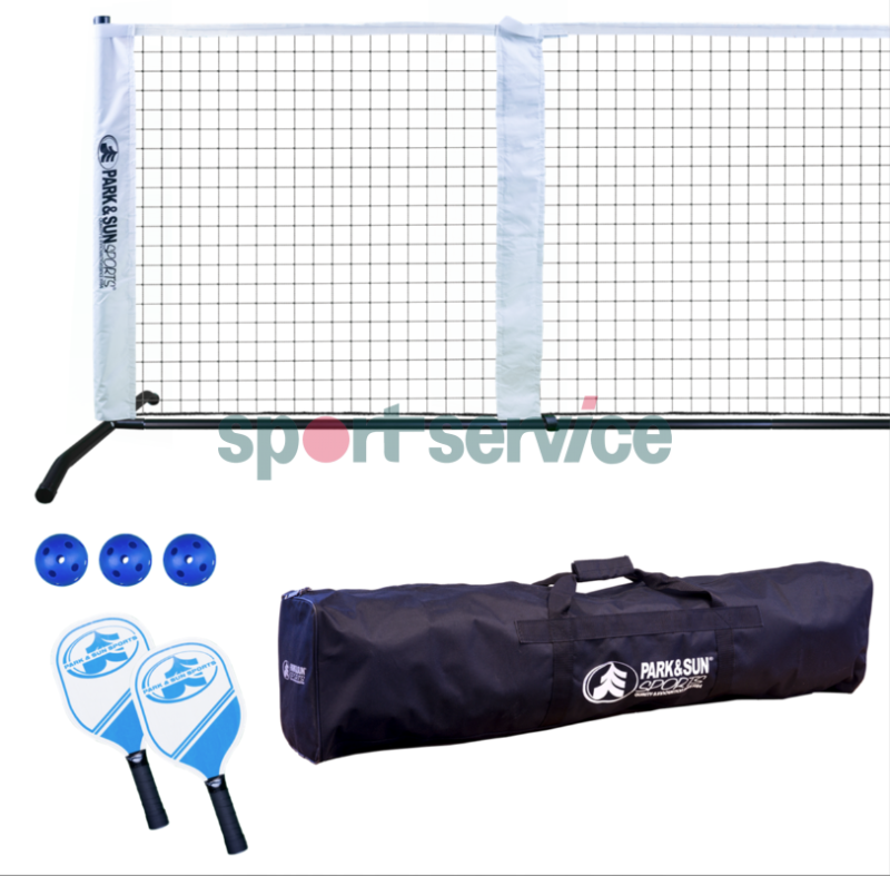 Portable and adjustable pickleball tennis net set