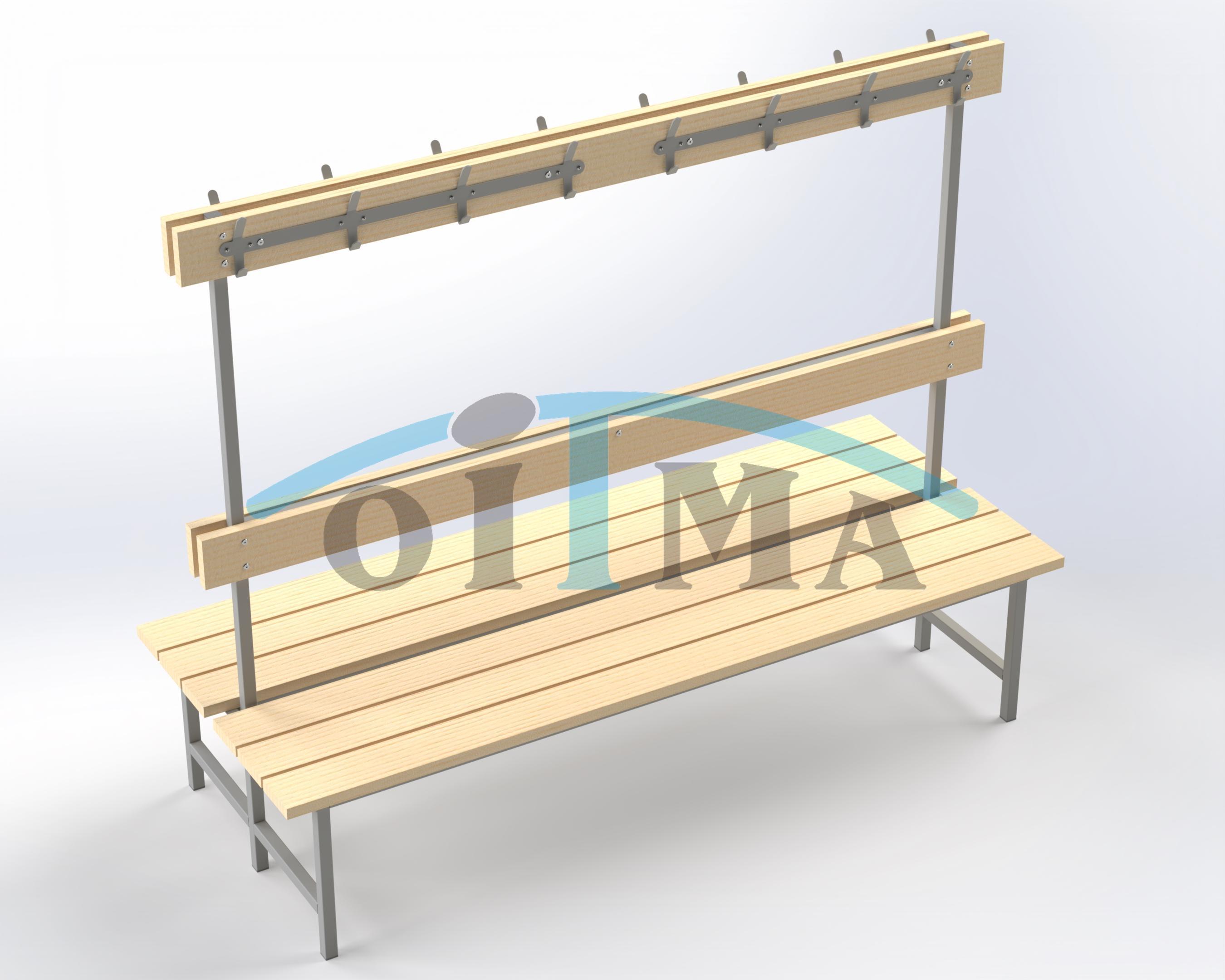 Bench wit begs doublesided 2m