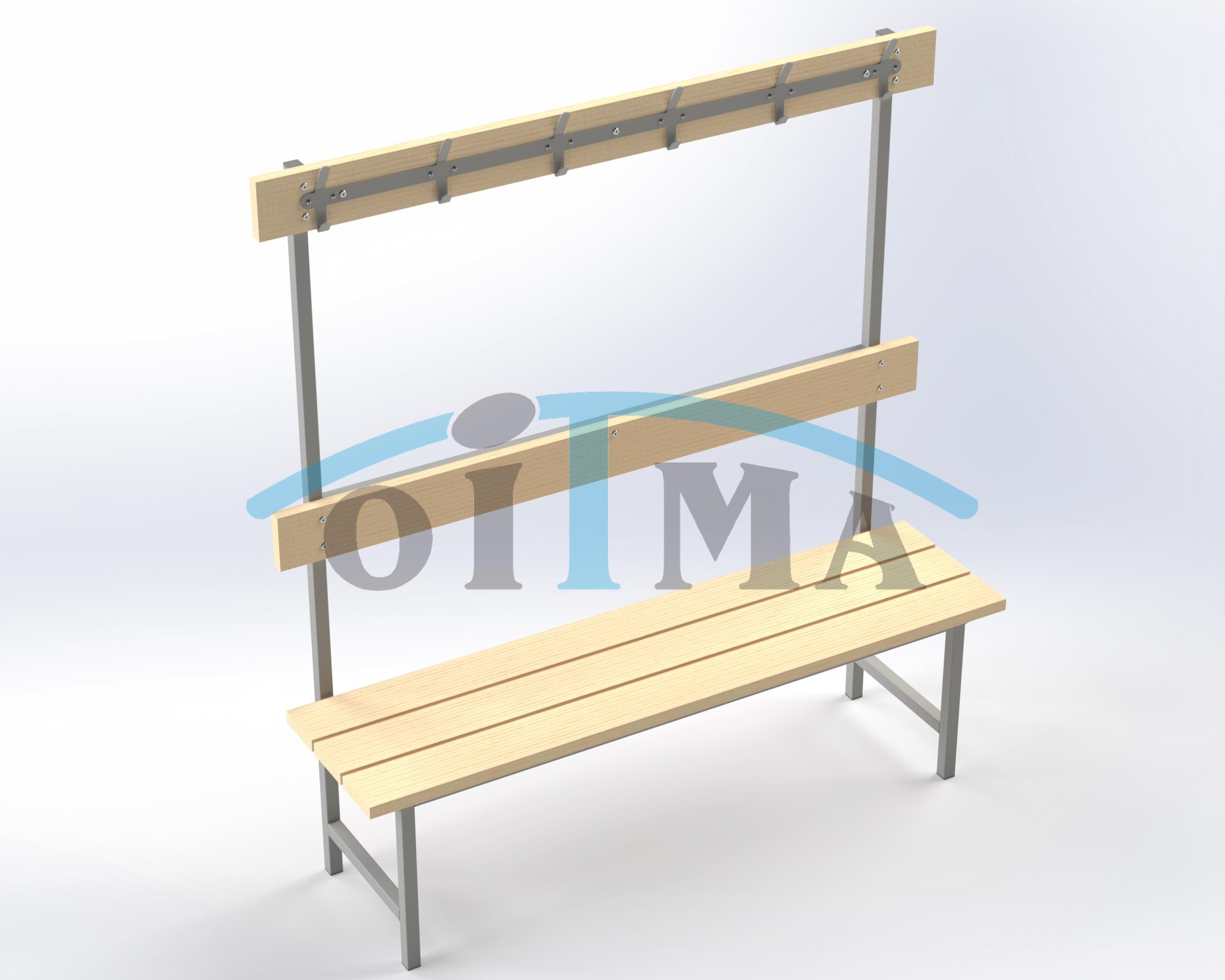 Bench with pegs 1,5m