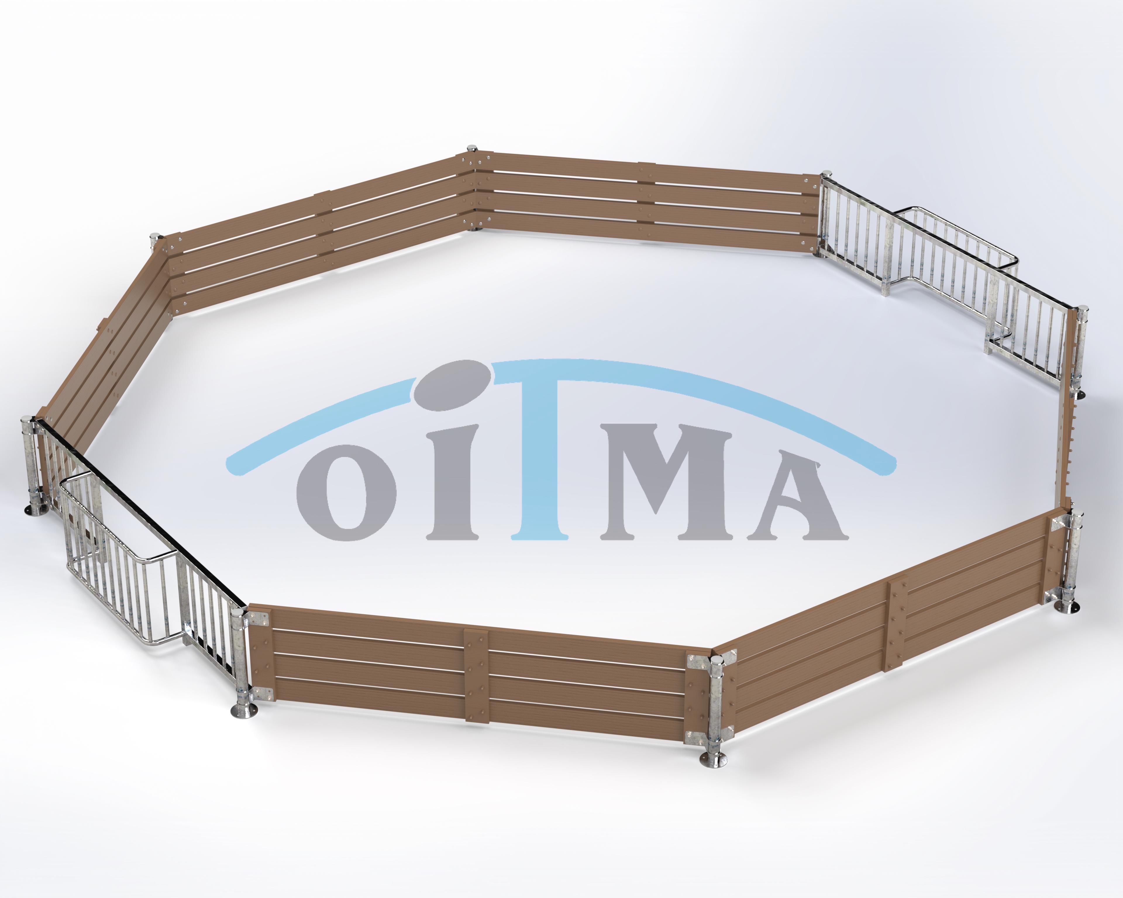 Surface mounted octagonal panna arena