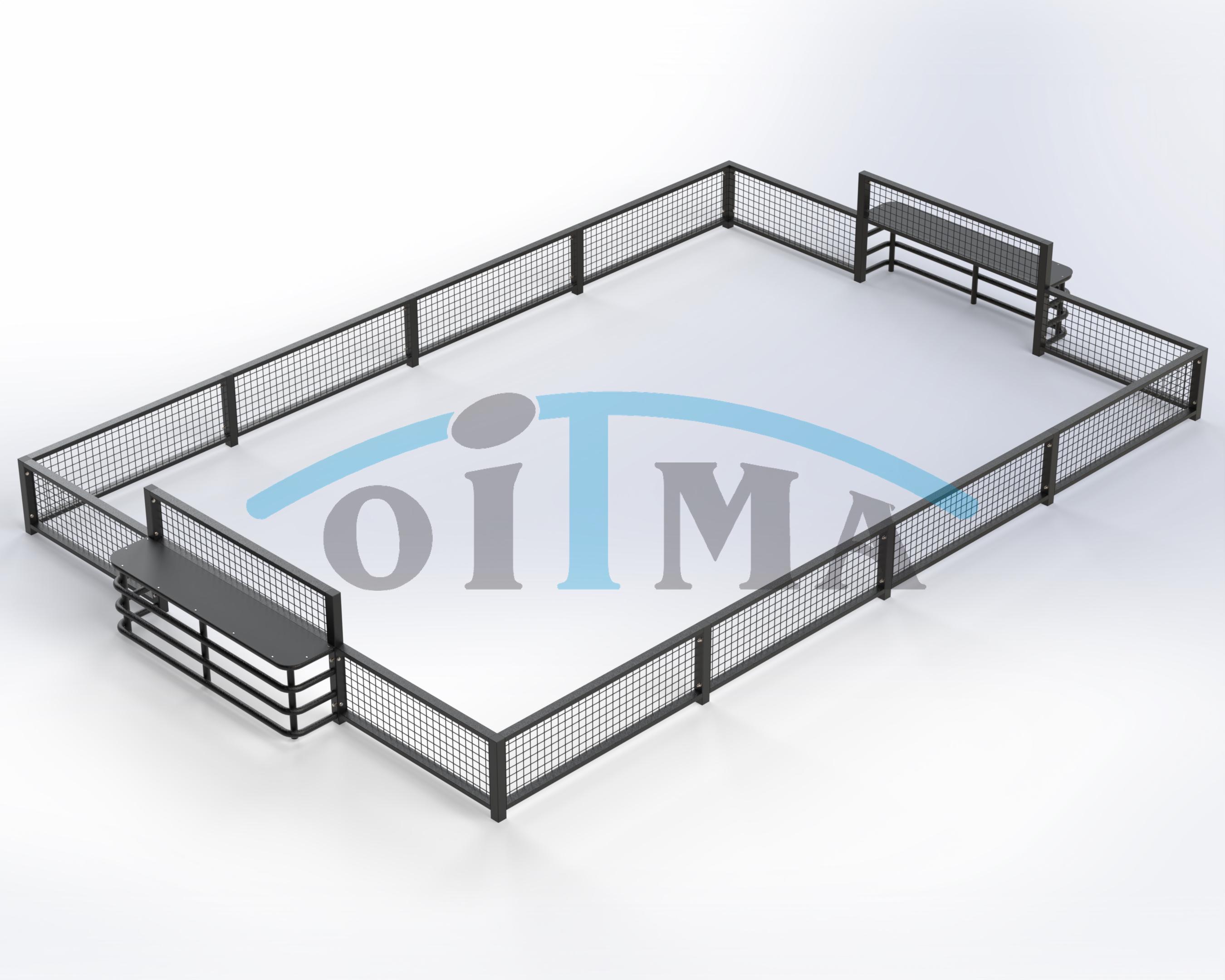 Rectangular steel panna arena