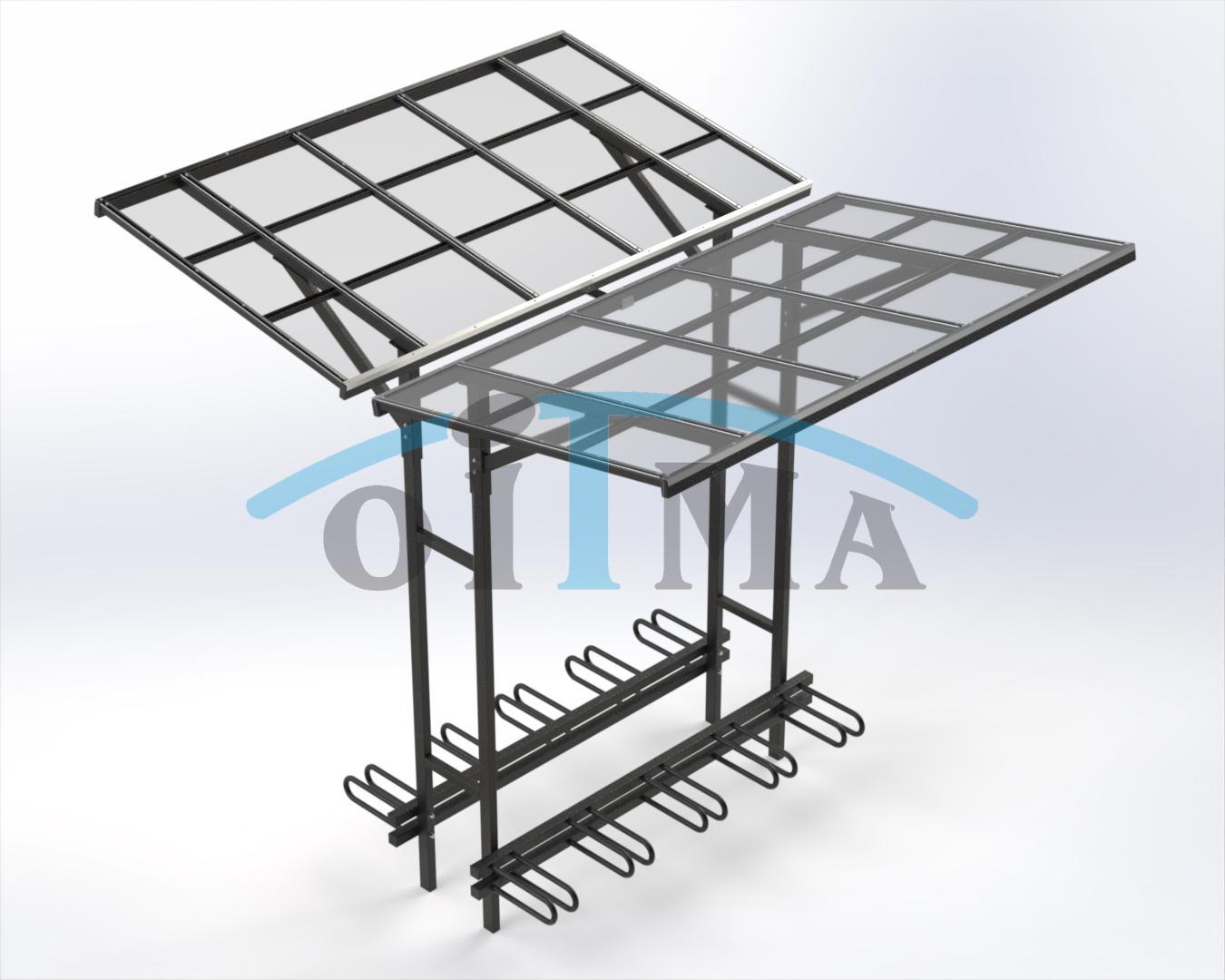 Bike shelter, double sided, concretable 