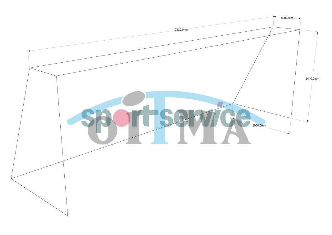 Jalgpallivärava võrk 7,5x2,5x0,8-2m 5mm