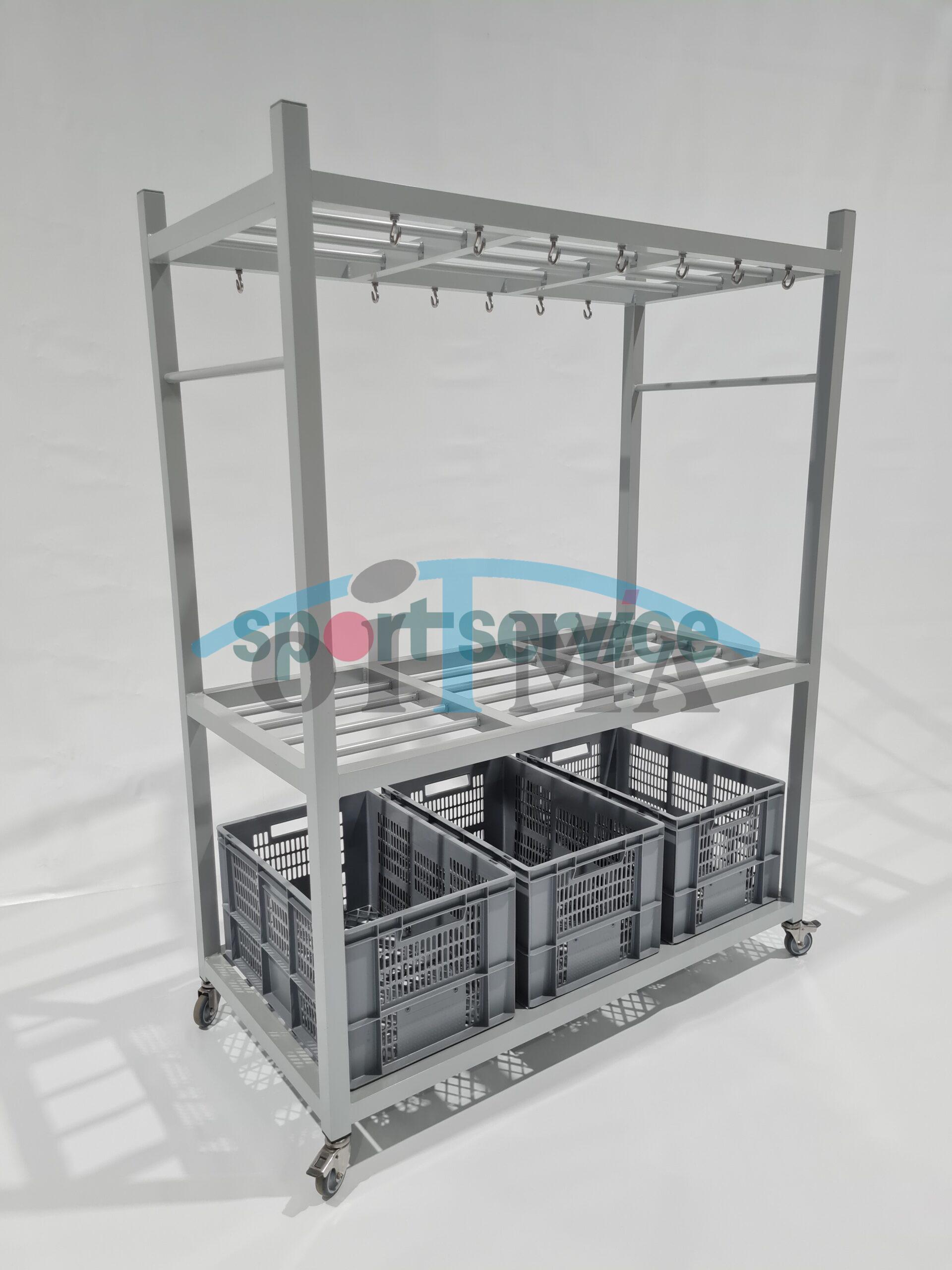 Storage trolley for swimming pools