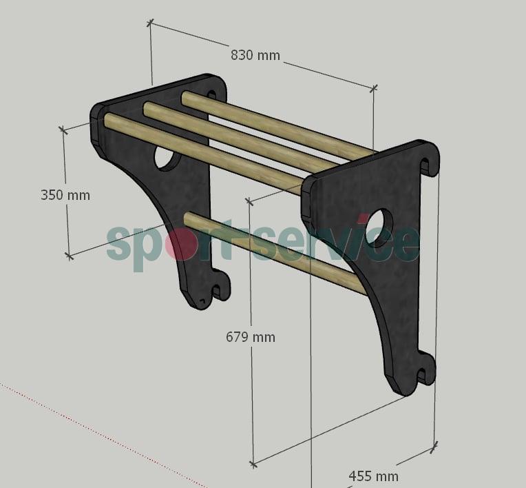 Pull-up section for wall-bars 